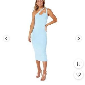 Bardot Sky Blue One-Shoulder Dress